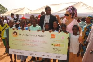 Cheque presentation to benefited schools at the pilot phase of Scholarship For Elementary School Pupils